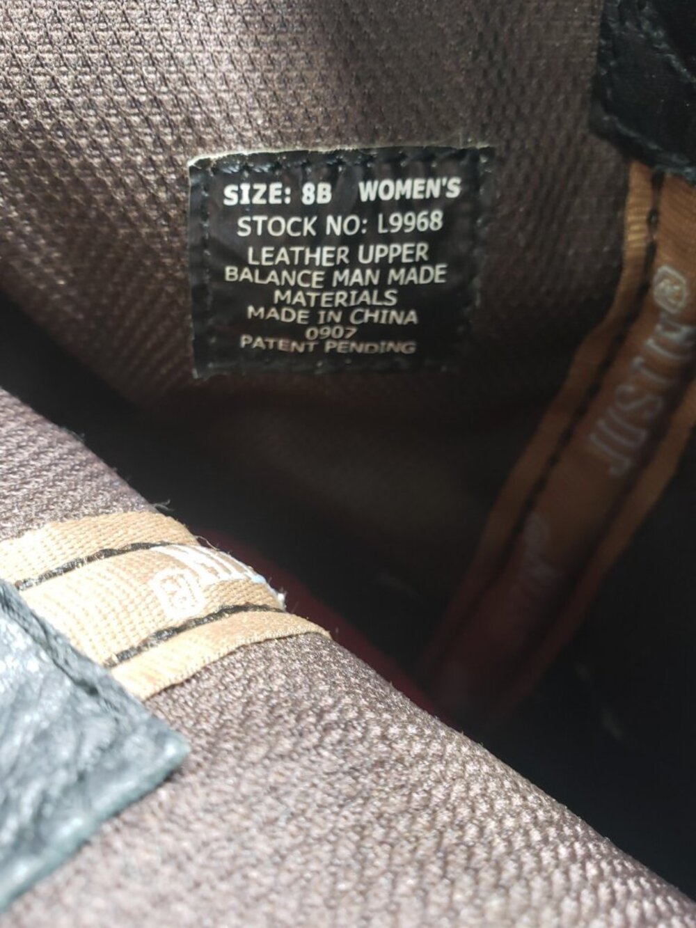 Justin Gypsy L9968 Women's 8B Leather Square Toe Western Cowboy Boots Black - Picture 12 of 12